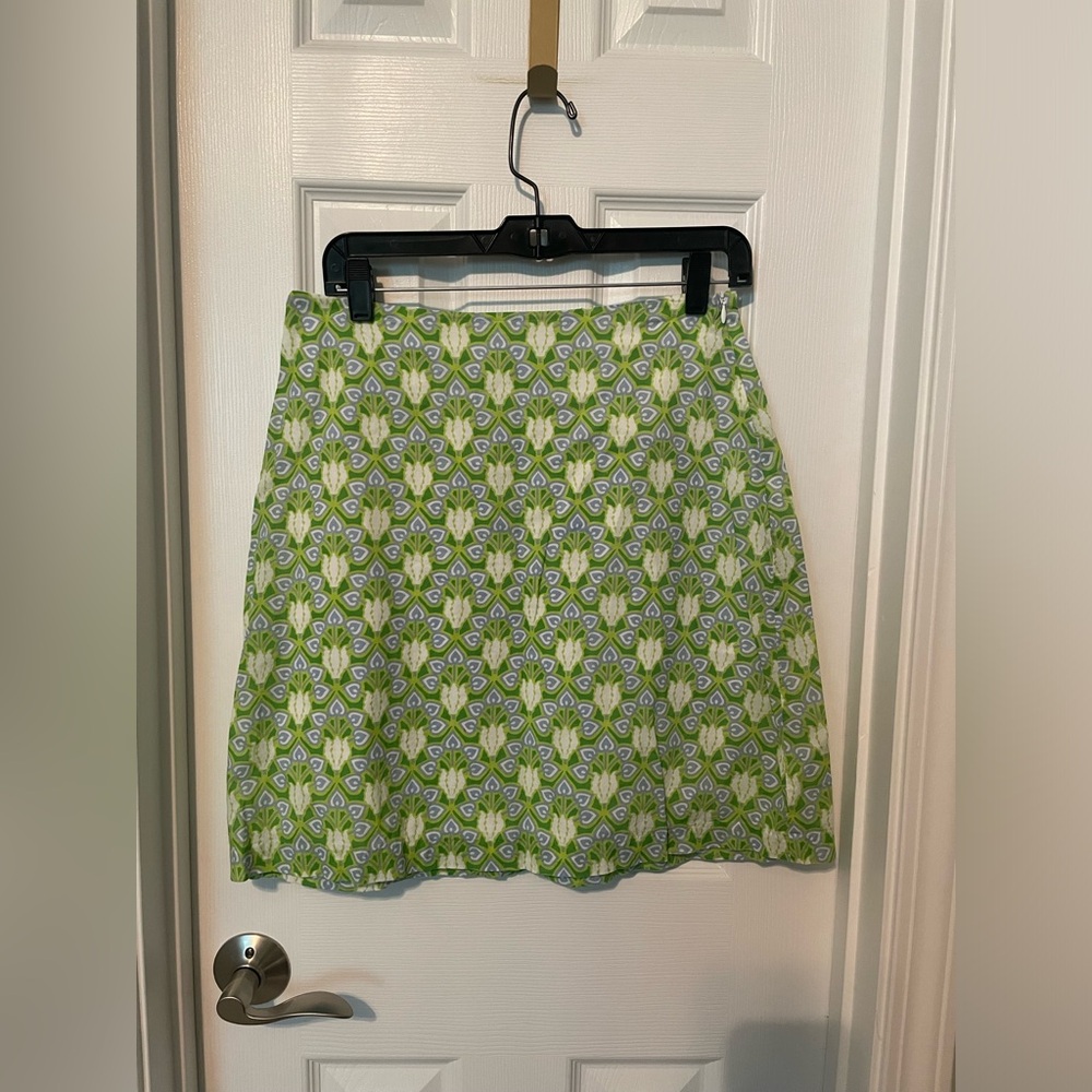 Needham Lane light weight green pattern cotton mini skirt